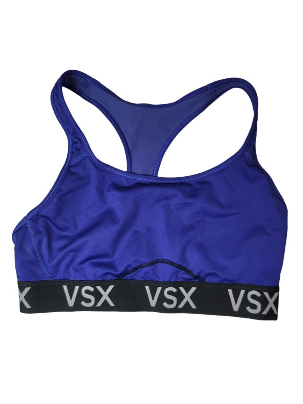 Victoria's Secret Player Sport Bra Blue Large Full Coverage Racerback VSX READ